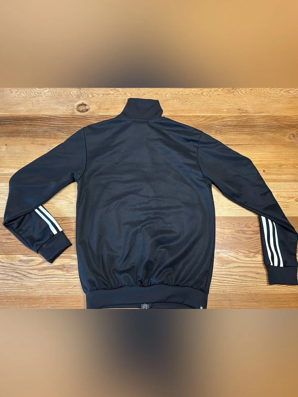 adidas Black Track Jacket with White Stripes